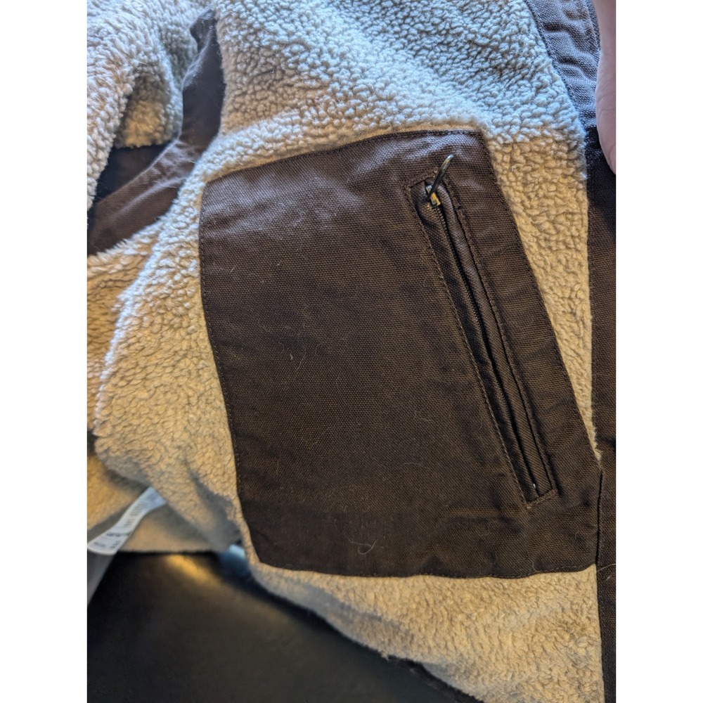Carhartt Chocolate Brown Duck Mock‎ Neck Sherpa Lined vest NWOT Mens sz XL - Picture 9 of 9